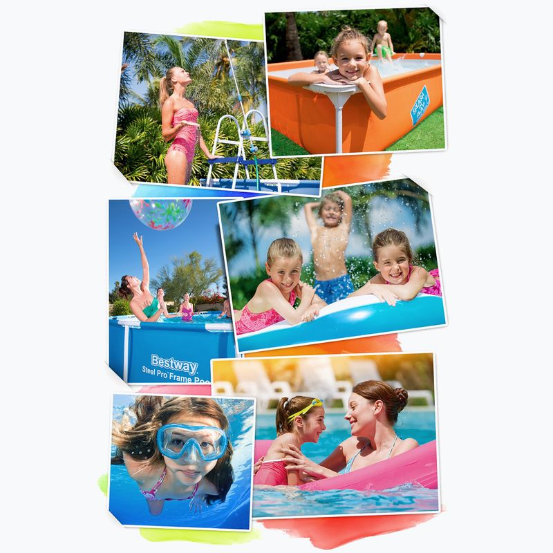 Basen stelażowy Bestway Power Steel Rectangular Pool Set 56466N 549 x 274 cm ciemnoszary 12