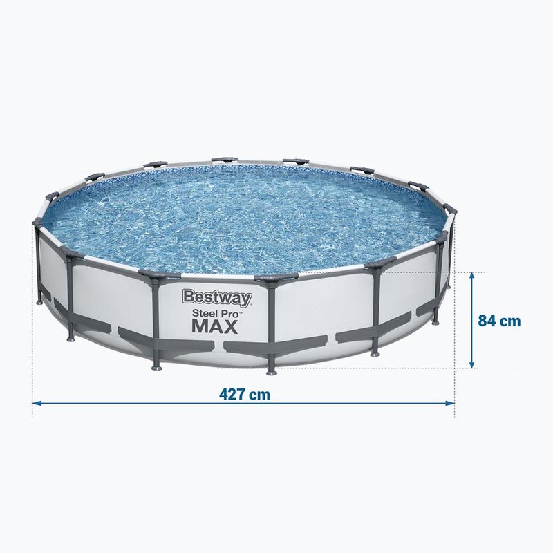 Basen stelażowy Bestway Steel Pro Max Pool Set 427 x 84 cm szary 5