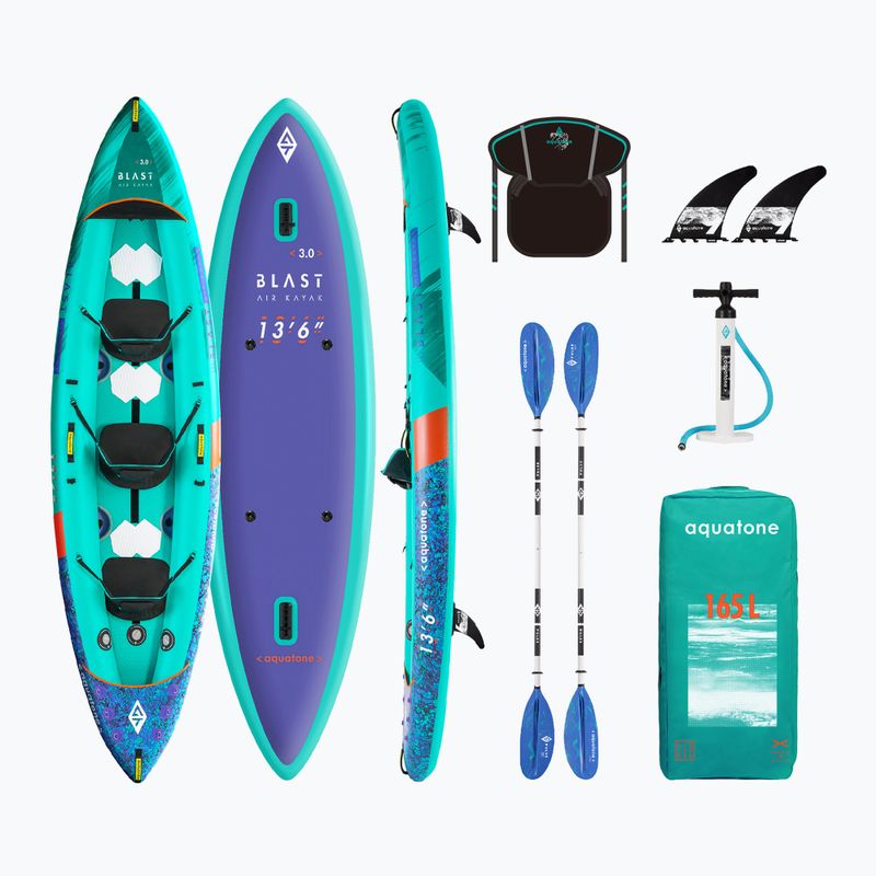 Kajak pompowany 3-osobowy Aquatone Blast 13'6" 410 cm