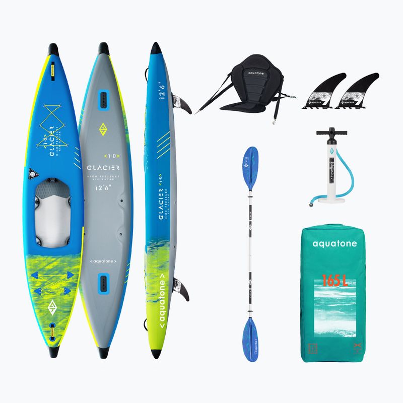 Kajak pompowany 1-osobowy Aquatone Glacier 12'6" 381 cm