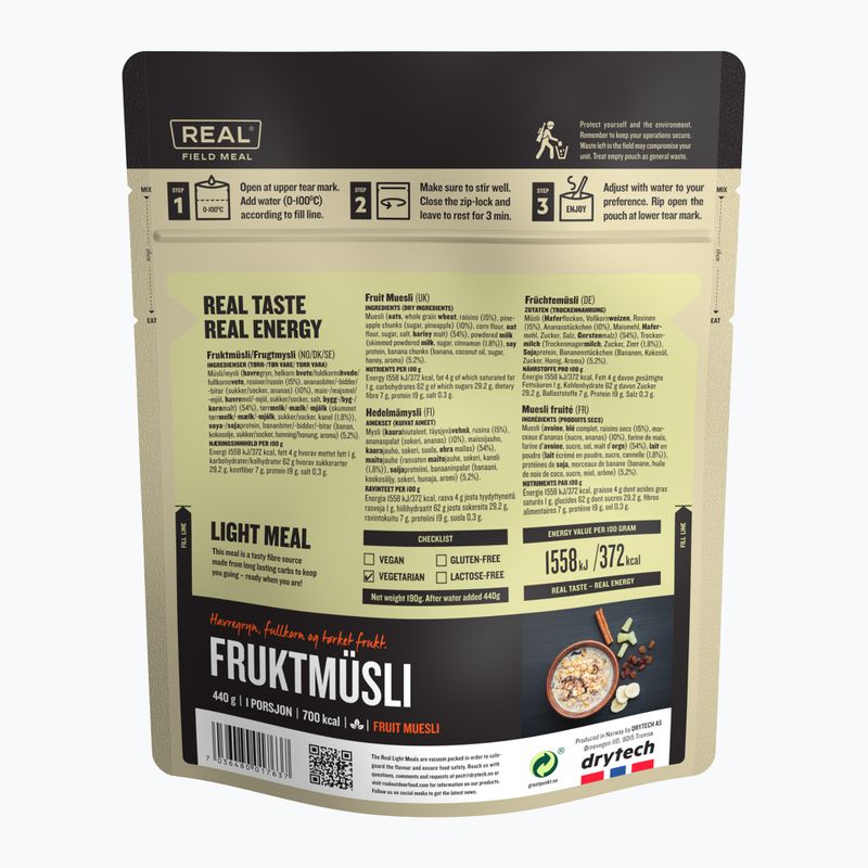 Żywność liofilizowana Real Turmat Musli z Owocami Tropikalnymi 190 g 2