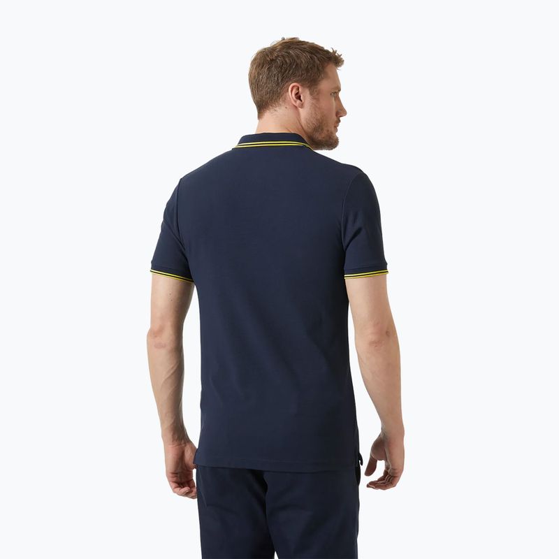 Koszulka polo męska Helly Hansen Kos Polo navy/gold rush 2