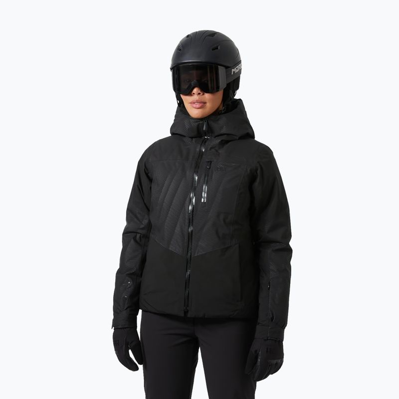 Kurtka narciarska damska Helly Hansen Valdisere 3.0 black embossed stripes