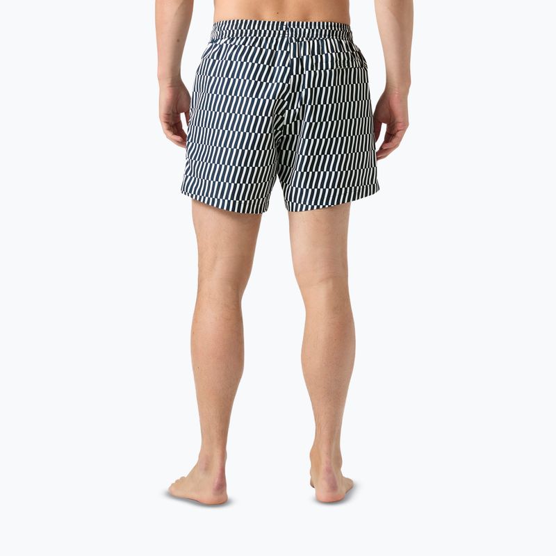 Spodenki żeglarskie męskie Helly Hansen Newport Trunk 4.5" navy offset stripe aop 2