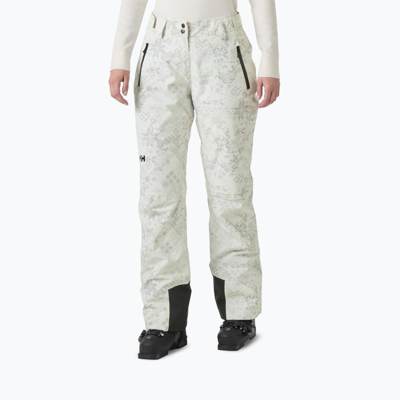 Spodnie narciarskie damskie Helly Hansen Legendary Insulated cream new nordic aop