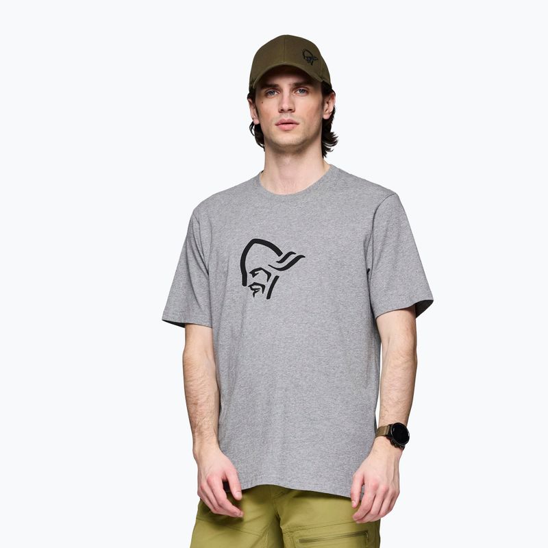 Koszulka męska NORRONA Cotton Viking grey melange/caviar