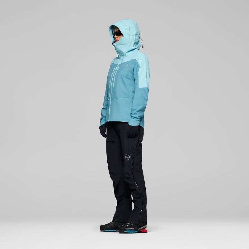 Kurtka przeciwdeszczowa damska NORRONA Falketind Dri1 brittany blue/aqua haze 4