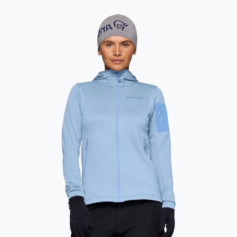 Bluza trekkingowa damska NORRONA Falketind Warm2 Stretch Hood cashmere blue/allure