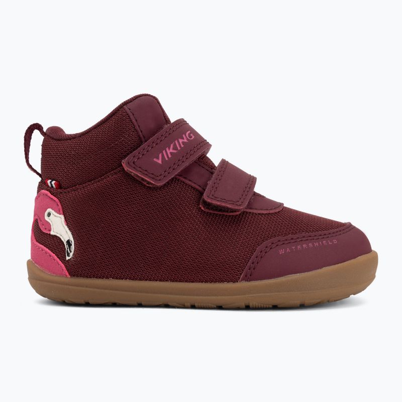 Buty barefoot dziecięce Viking Footwear Alv Barefoot Mid 2V Waterproof burgundy 2