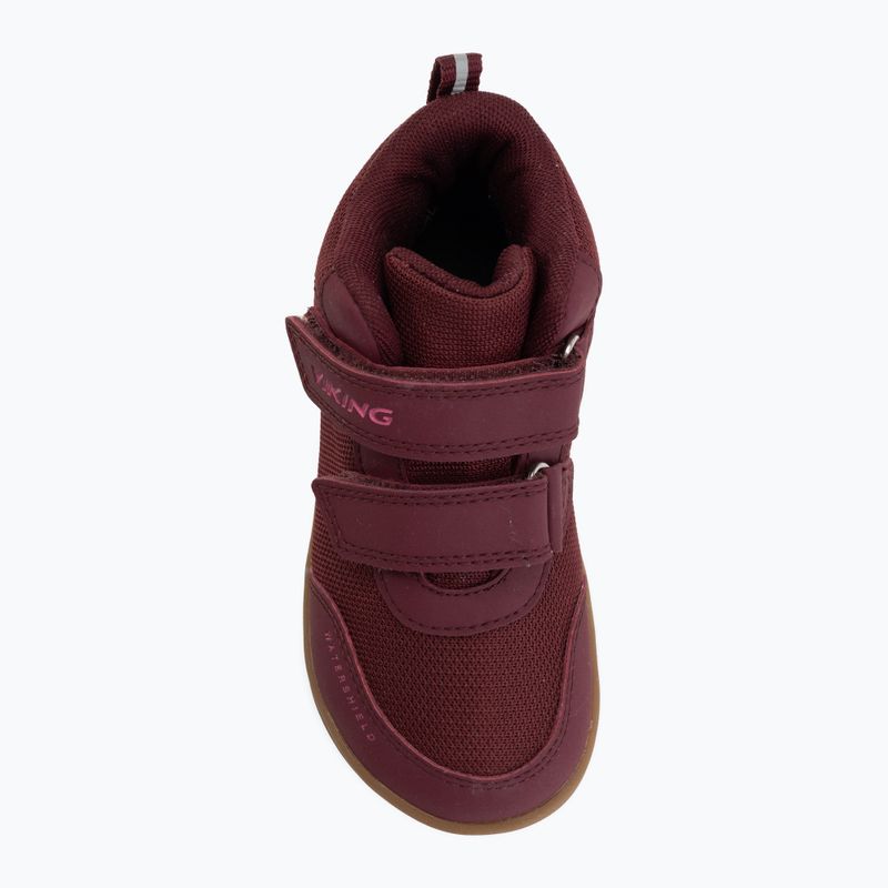 Buty barefoot dziecięce Viking Footwear Alv Barefoot Mid 2V Waterproof burgundy 5
