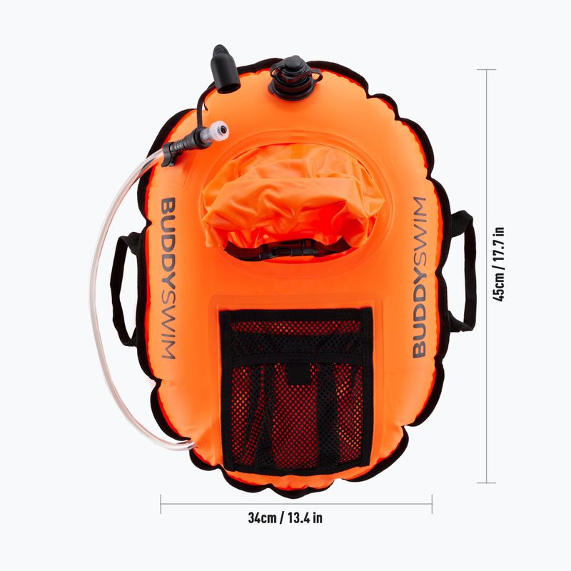 Bojka asekuracyjna Buddyswim Hydrastation Pro 10 l orange 3