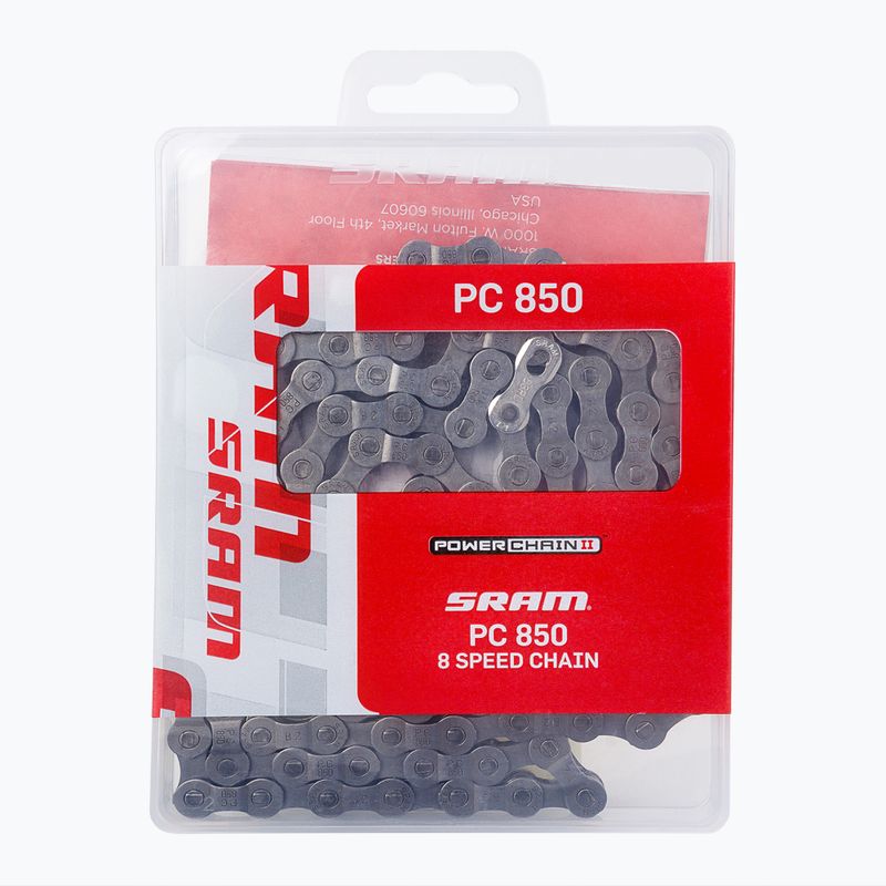 Łańcuch rowerowy SRAM 10 CN PC850 114LI W/ PWR LNK 8SPD 1 grey