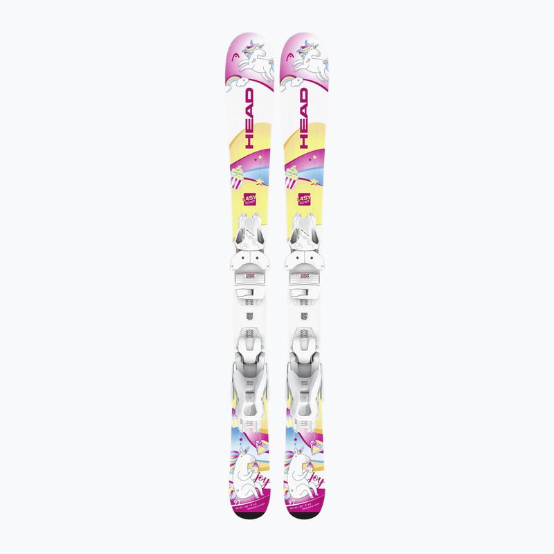 Narty zjazdowe dziecięce HEAD Unicorn Easy JRS + wiązania Jrs 4.5 GW CA white/pink
