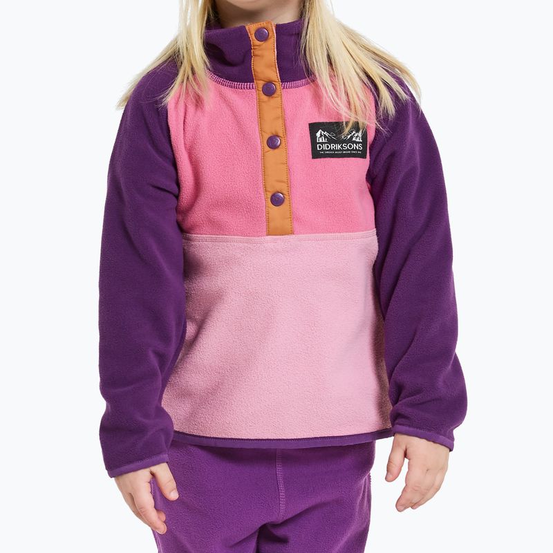 Bluza polarowa dziecięca Didriksons Monte Half Button light heather pink 6