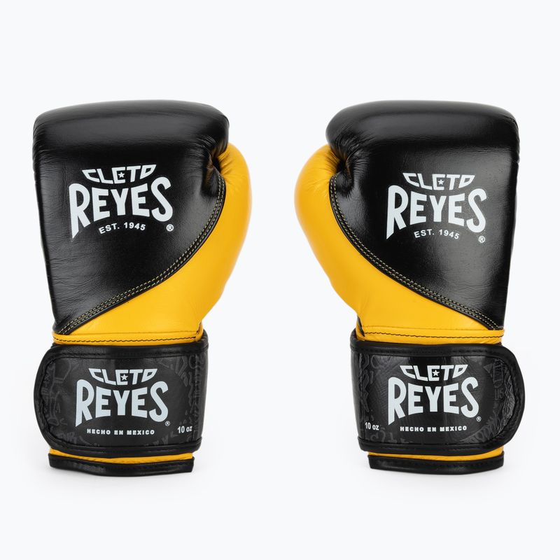 Rękawice bokserskie Cleto Reyes High Precision Training Leather black yellow 2