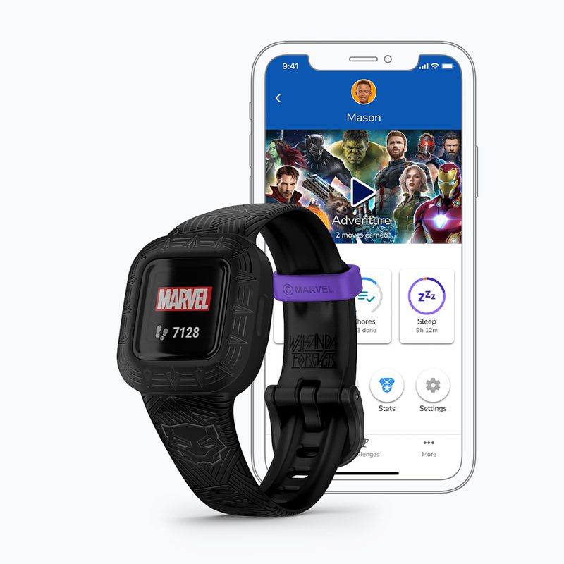 Smartband dziecięcy Garmin Vivofit Jr 3 Marvel Black Panther black 5