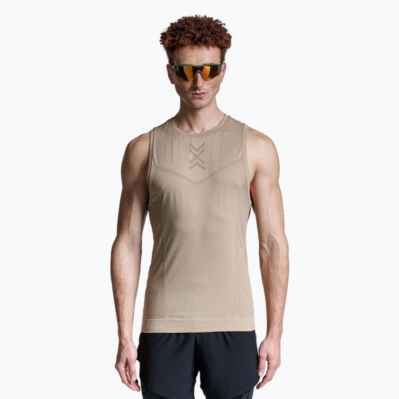 Koszulka do biegania męska X-Bionic Xceed Run sand/dark sand