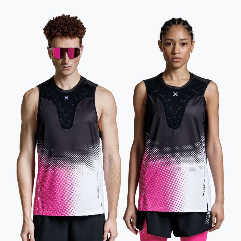 Koszulka do biegania X-Bionic Corefusion Run Tank dot fade/neo pink/white