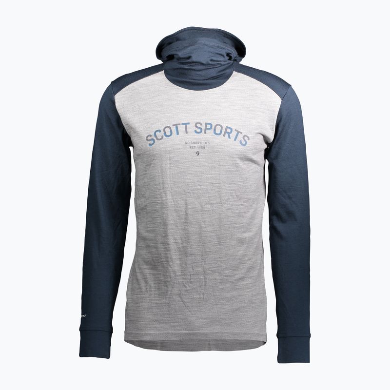 Bluza termoaktywna męska SCOTT Defined Merino Hoody dark blue/light grey melange