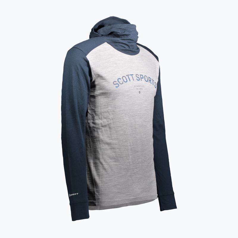 Bluza termoaktywna męska SCOTT Defined Merino Hoody dark blue/light grey melange 3