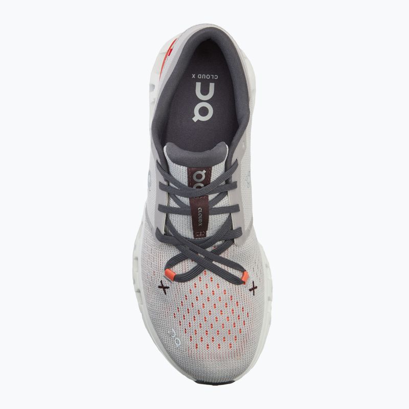 Buty treningowe męskie On Cloud X 4 silver/flame 5