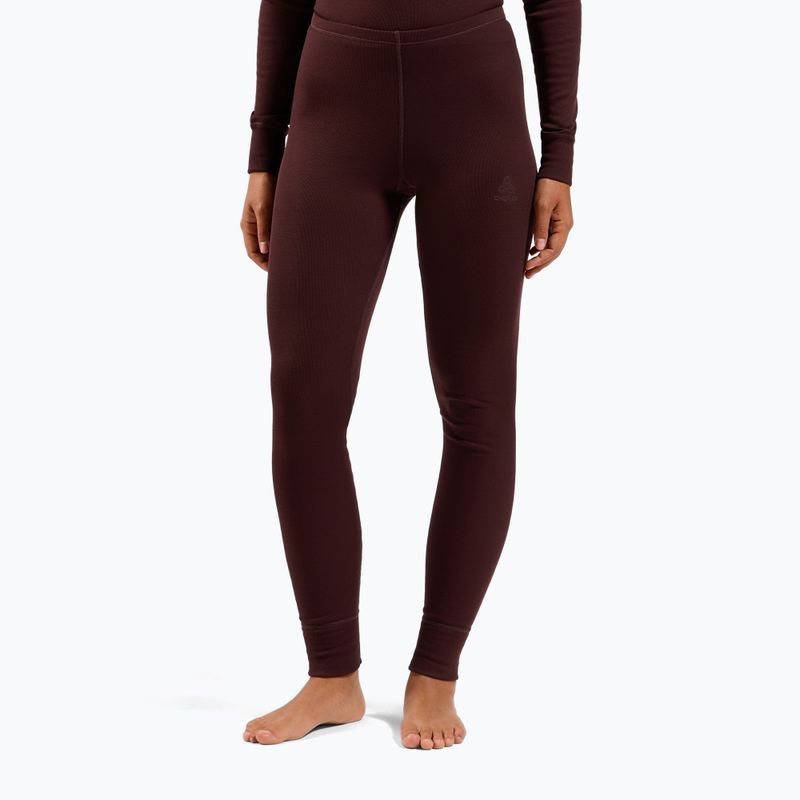 Spodnie termoaktywne damskie ODLO Active Warm Bl Bottom Long fudge