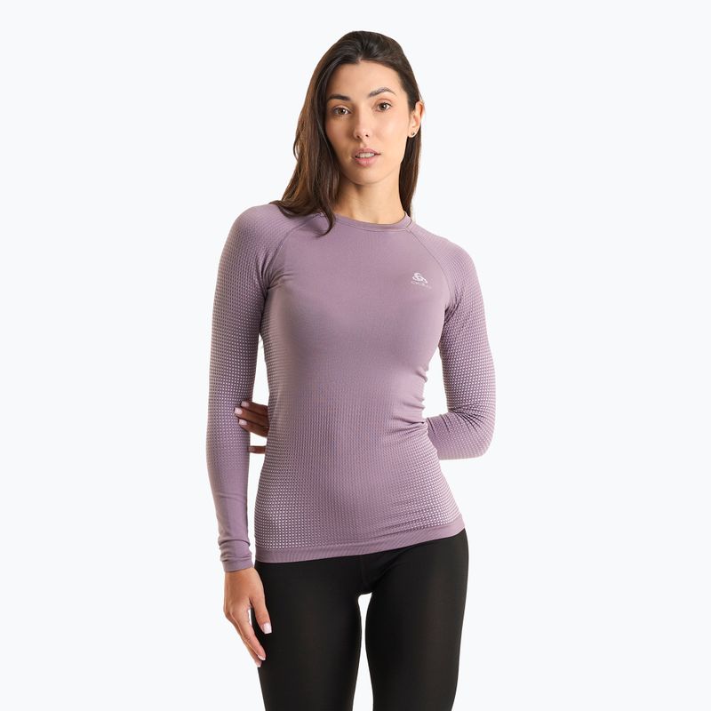 Bluza termoaktywna damska ODLO Performance Warm Bl Top Crew Neck gray ridge