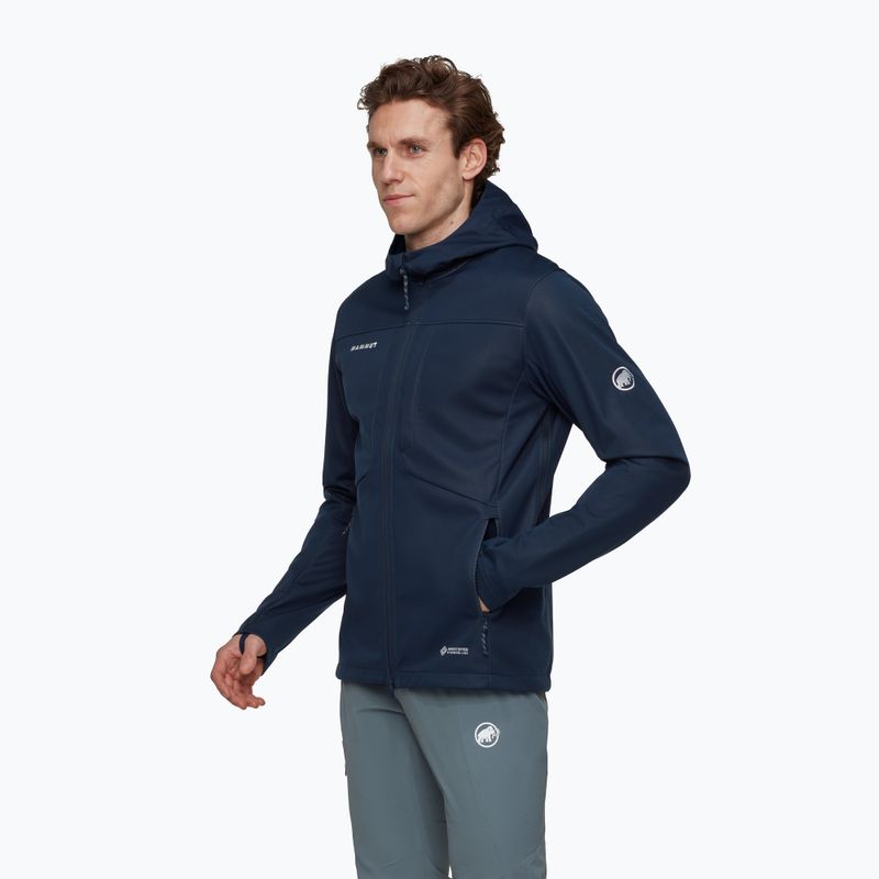 Kurtka softshell męska Mammut Ultimate VIII Softshell Hooded marine 3