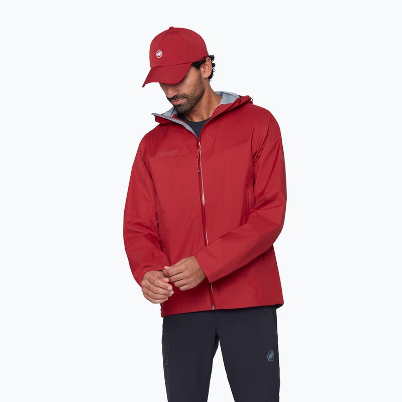 Kurtka przeciwdeszczowa męska Mammut Ducan HS Hooded dark mammut red