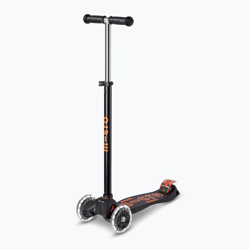 Hulajnoga trójkołowa dziecięca Micro Maxi Micro Deluxe Pro LED black/orange
