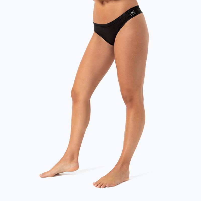 Majtki termoaktywne damskie super.natural Tundra 175 Thong jet black 3