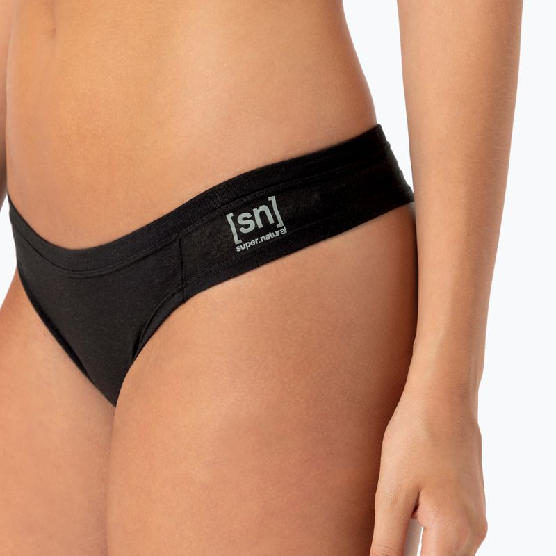 Majtki termoaktywne damskie super.natural Tundra 175 Thong jet black 6
