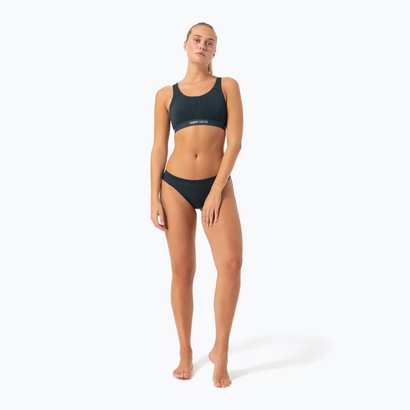 Majtki termoaktywne damskie super.natural Tundra 175 Thong Blueberry 4