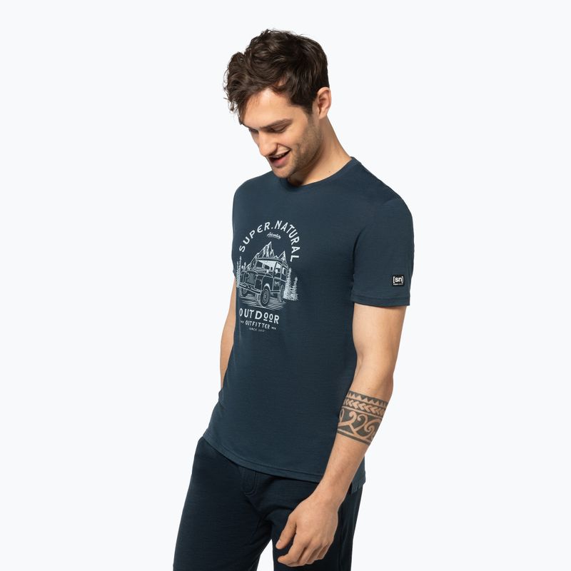 Koszulka męska super.natural Landi Tee blueberry/vapor grey