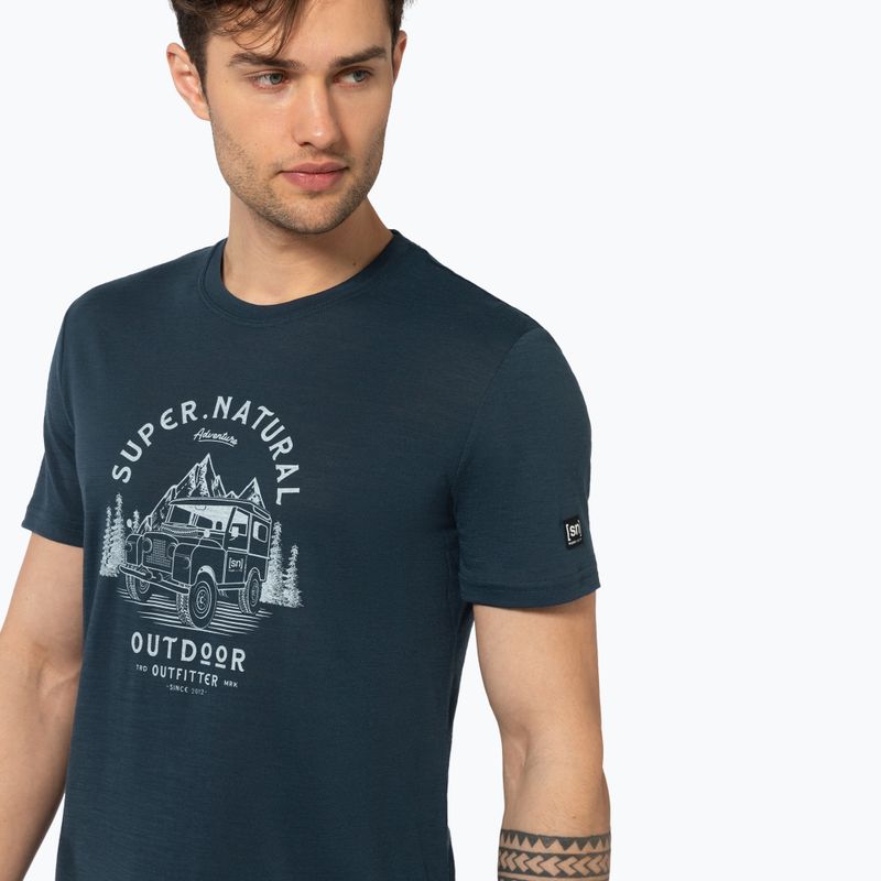 Koszulka męska super.natural Landi Tee blueberry/vapor grey 3