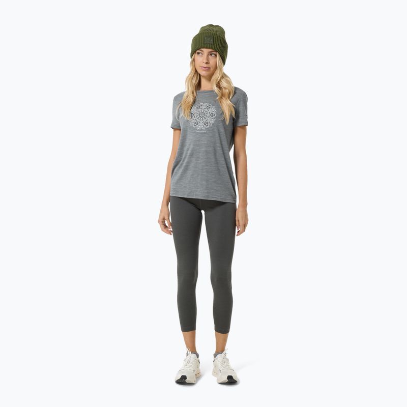 Koszulka damska super.natural Ornament Tee cashmere grey melange/leaf melange/white stone 2