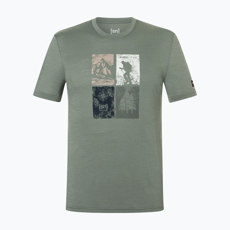 Koszulka męska super.natural Go Hiking Tee eucalyptus/various 4