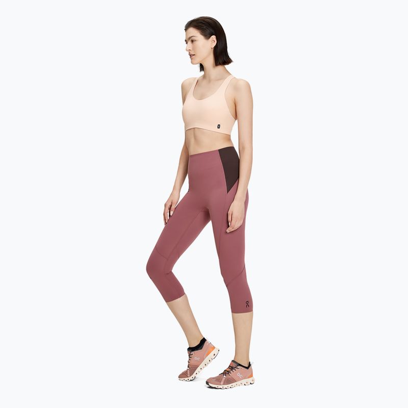 Legginsy damskie On Movement 3/4 cherry/ox 2