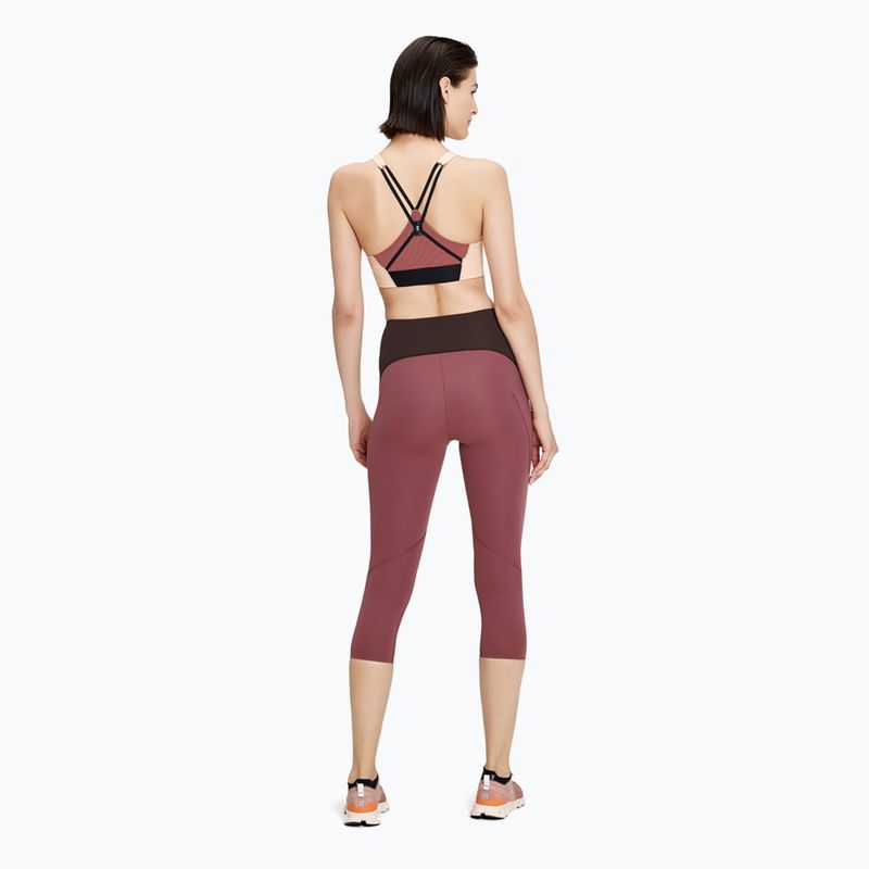 Legginsy damskie On Movement 3/4 cherry/ox 3