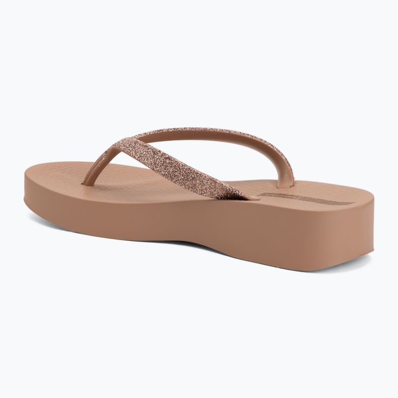 Japonki damskie Ipanema Mesh Chic Plat brown/glitter 3