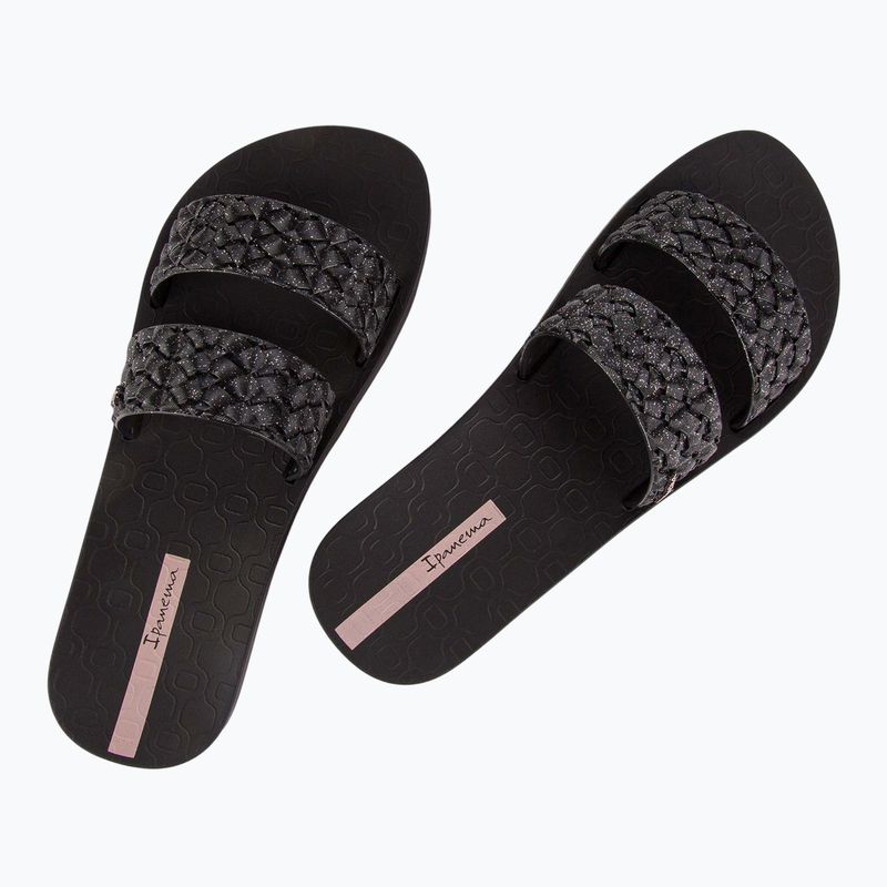 Klapki damskie Ipanema Renda II black/glitter black 10