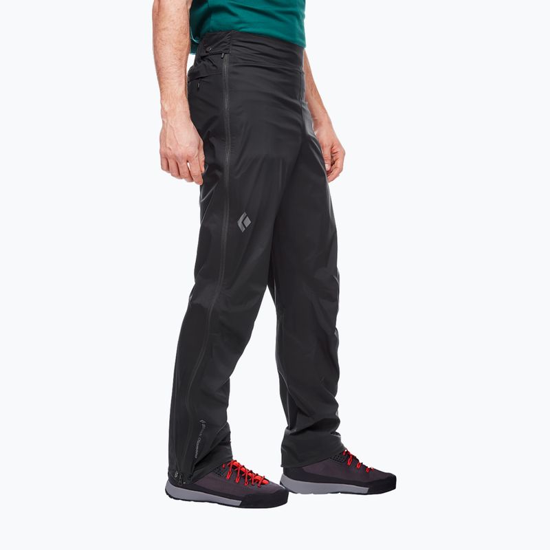 Spodnie z membraną męskie Black Diamond Stormline Stretch Full Zip Rain black