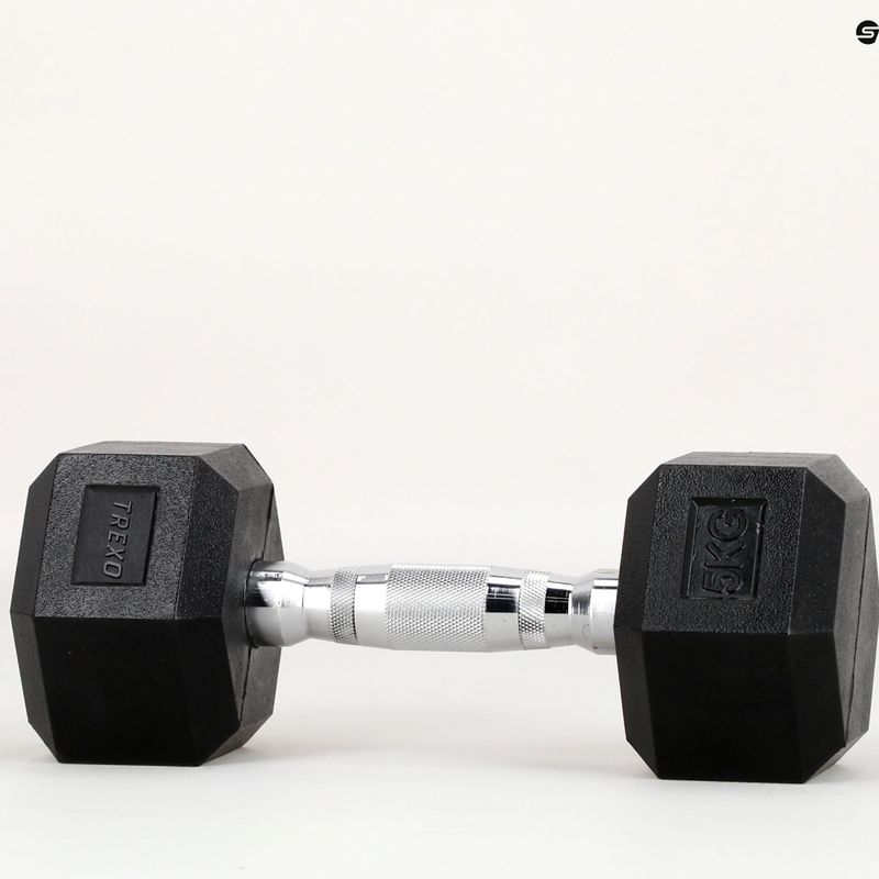 Hantel ogumowany XTREXO Hex 5 kg 10