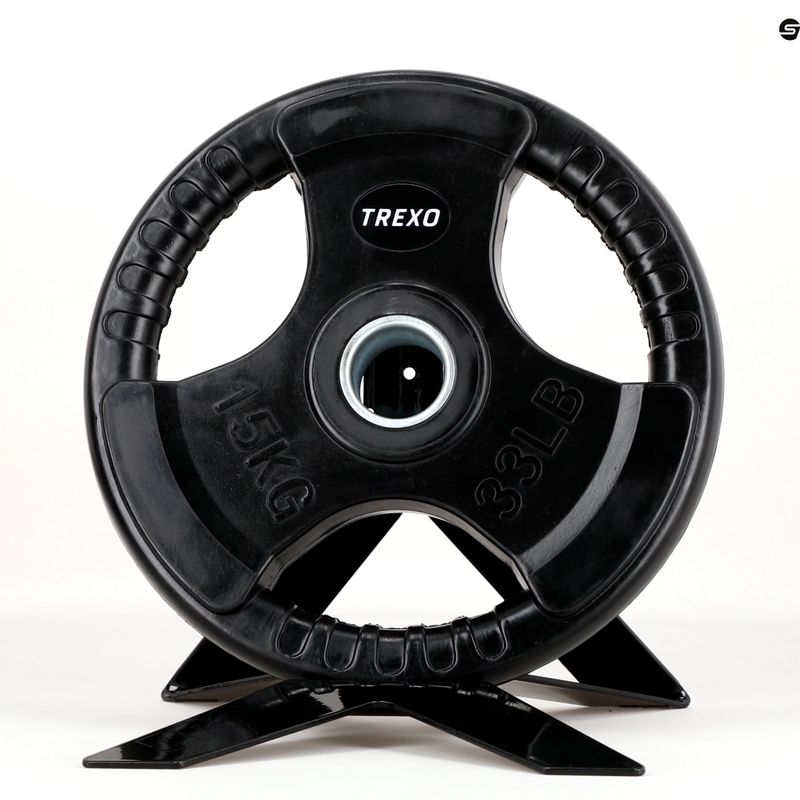 Obciążenie żeliwne ogumowane XTREXO RW15 15 kg czarne 8