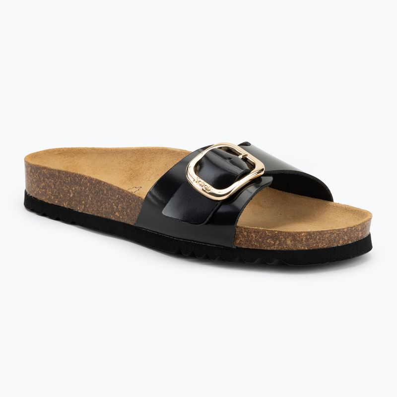 Klapki damskie Scholl Kathleen Printed Leather black