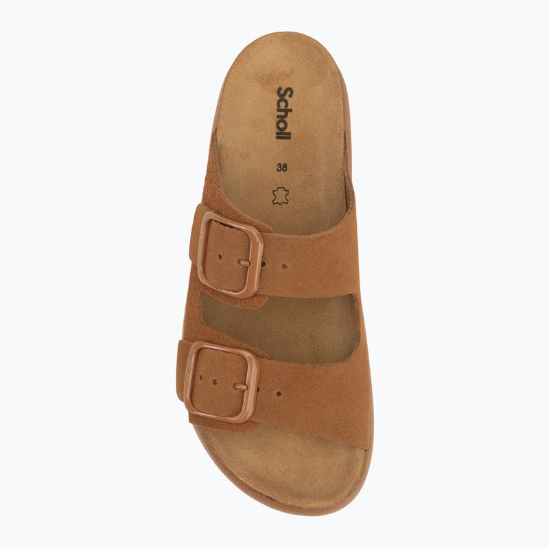 Klapki damskie Scholl Noelle Chunky Suede cognac 5