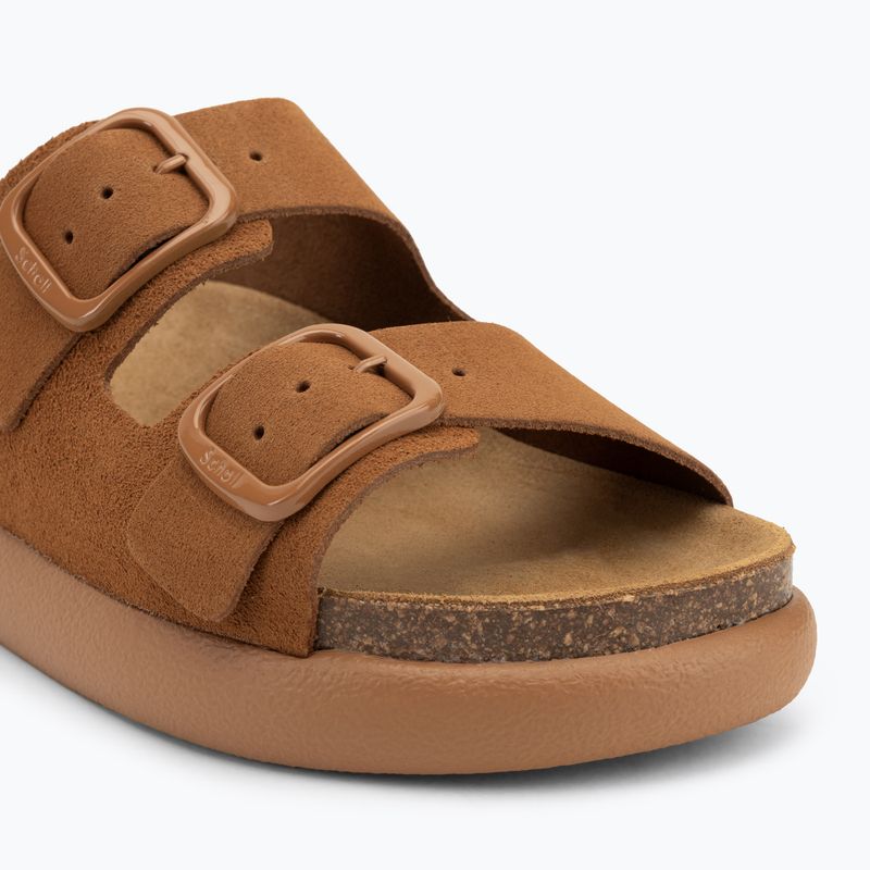 Klapki damskie Scholl Noelle Chunky Suede cognac 7