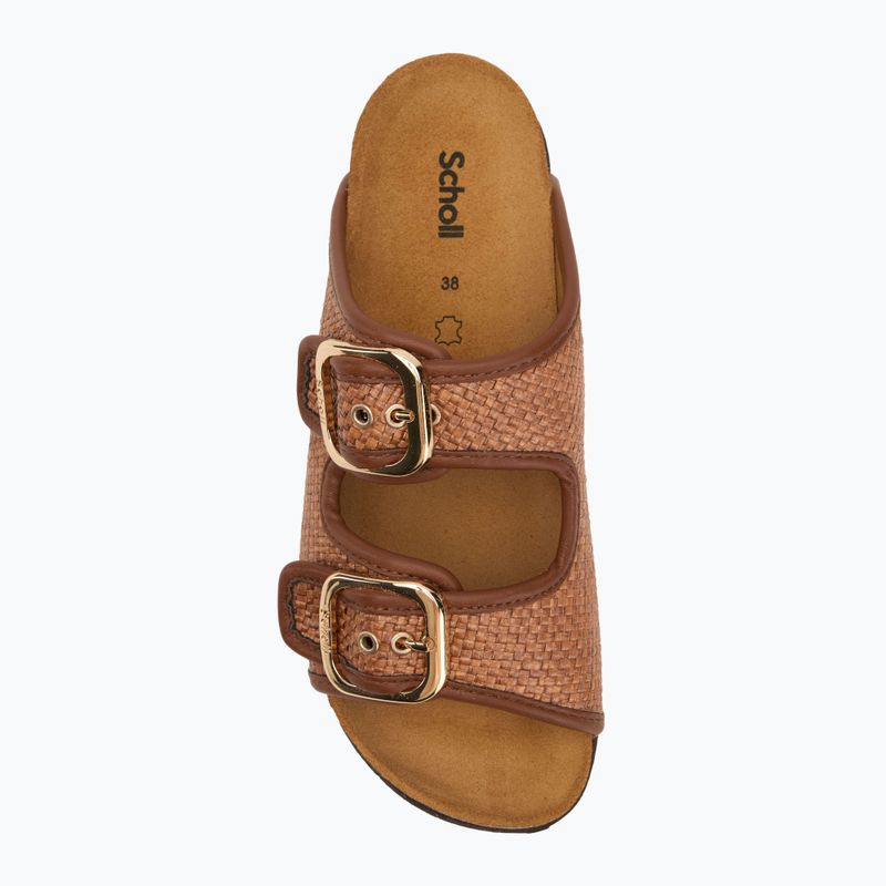 Klapki damskie Scholl Noelle Raffia cognac 5