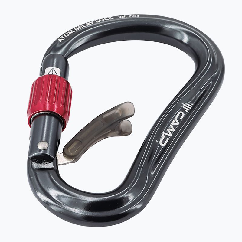 Karabinek wspinaczkowy CAMP Atom Belay Lock gun metal 2