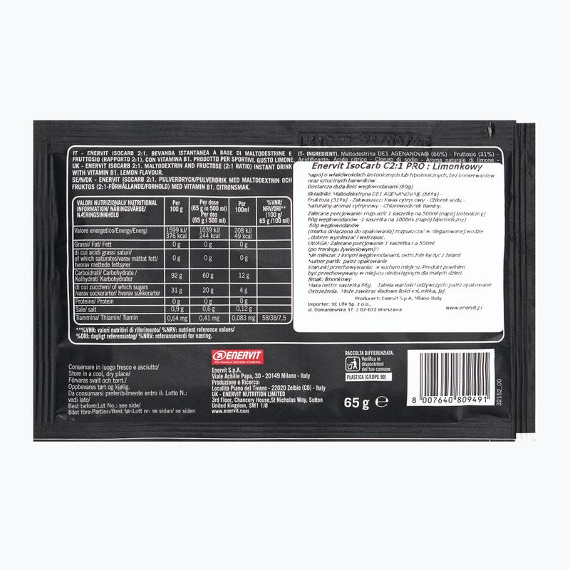Napój izotoniczny Enervit C2:1 Isocarb 65 g mild lemon 2